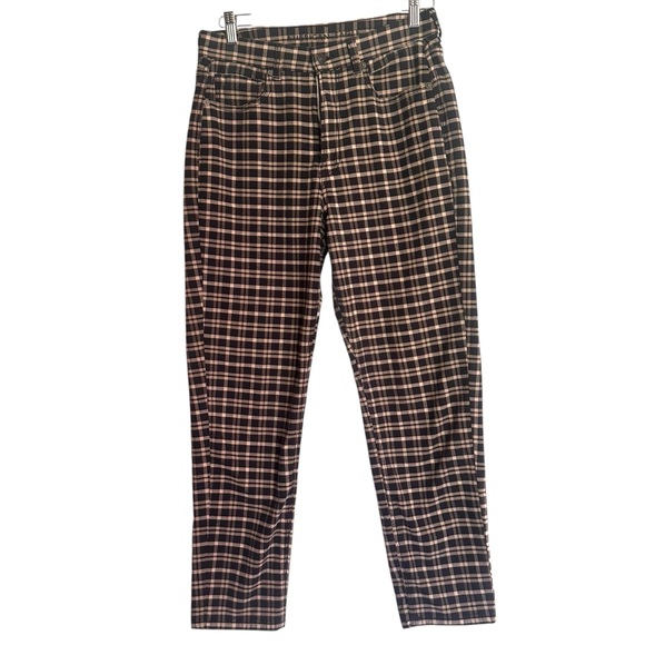 American Eagle Outfitters Pants - American Eagle Plaid Stretch Mom Jeans Size 8